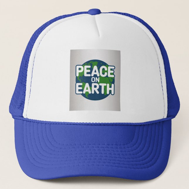 Casquette Peace On Earth Bleu  (Devant)