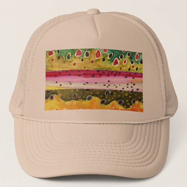 Casquette Peaux de trois belles truites (Devant)