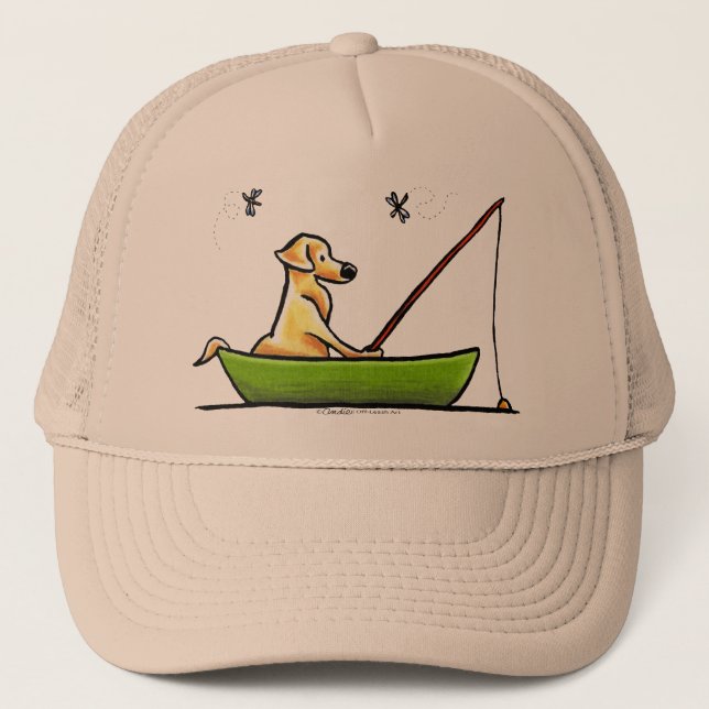 Casquette Pêche au laboratoire jaune (Devant)