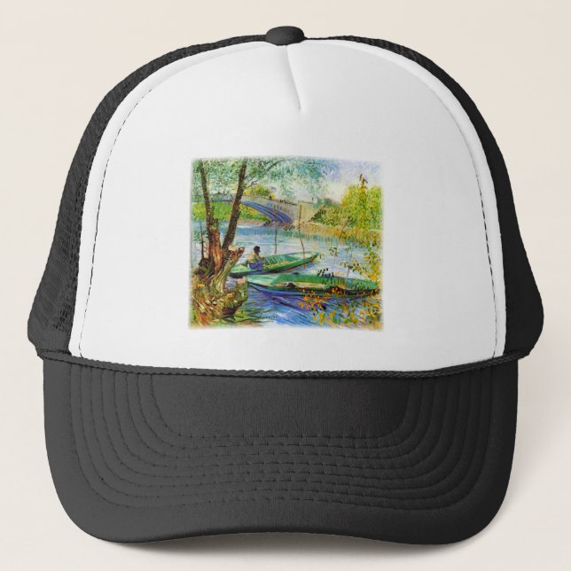 Casquette Pêche au printemps, Vincent van Gogh. (Devant)