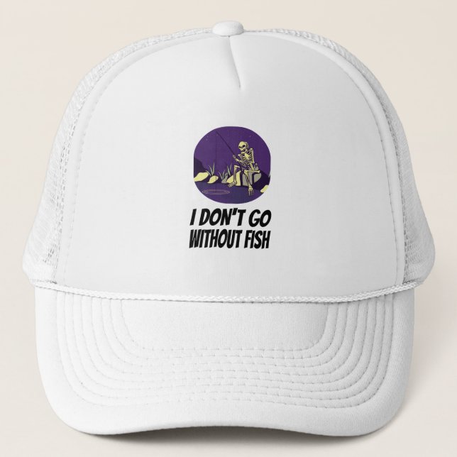 Casquette Pêche Je ne m'endormirai pas sans poisson (Devant)