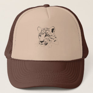 Casquette Peint à la main léopard minimaliste ligne art