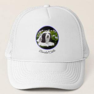 Casquette Peinture à collie à poils - Joli art original de c