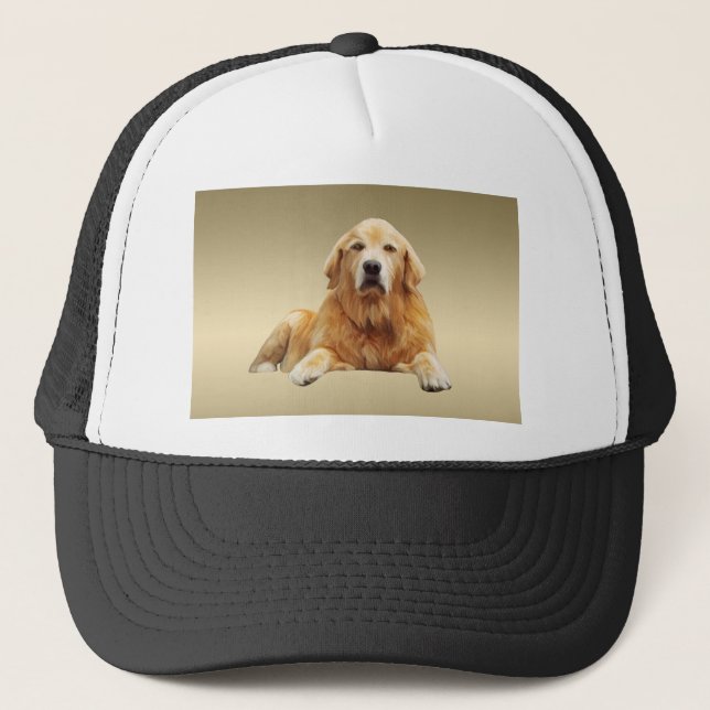 Casquette Peinture à l'aquarelle d'un chien Labrador noir (Devant)
