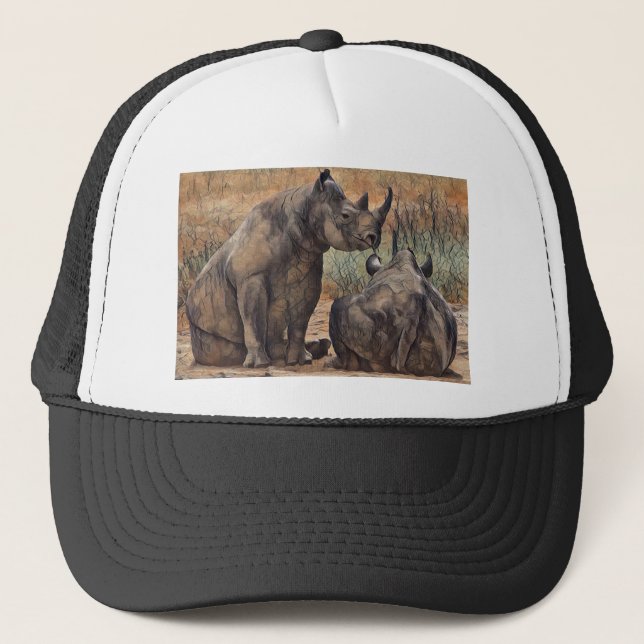 Casquette Peinture à l'huile de rhino, (Devant)