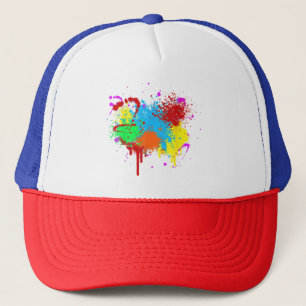 Casquette Peinture Abstraite à l'Éclaboussure de Peinture Jo