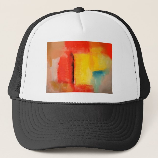 Casquette Peinture Abstraite rouge moderne (Devant)