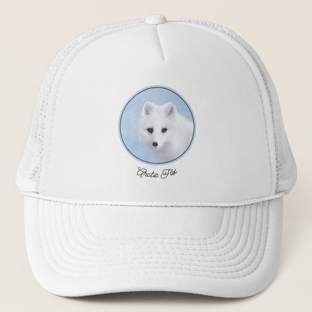 Casquette Peinture Arctic Fox - Art original de la faune (Devant)