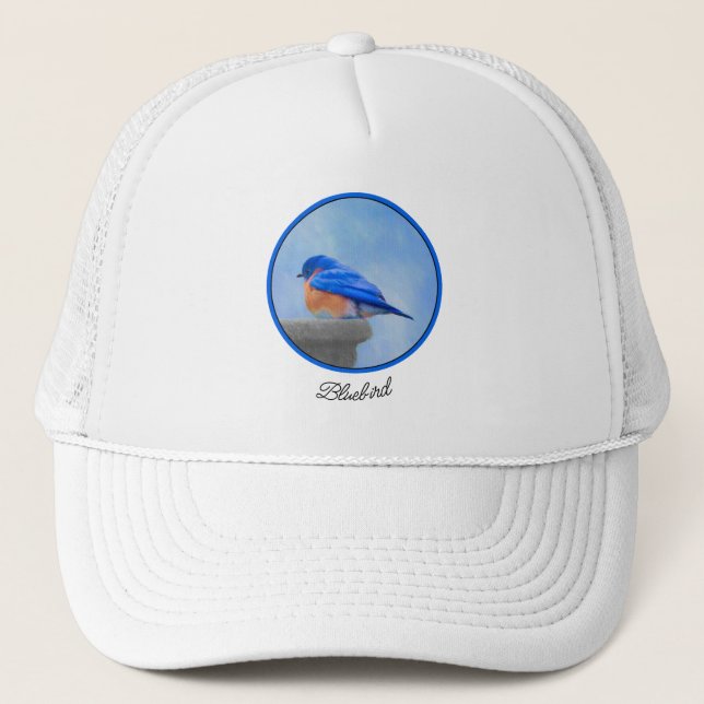 Casquette Peinture Bluebird - Art original pour oiseaux (Devant)