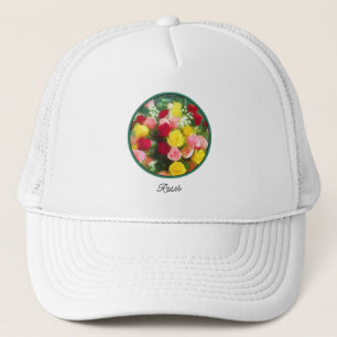 Casquette Peinture Bouquet Rose - Jolie Art Fleur Originale
