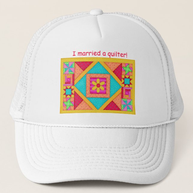 Casquette Peinture colorée Quilt Blocs Art (Devant)