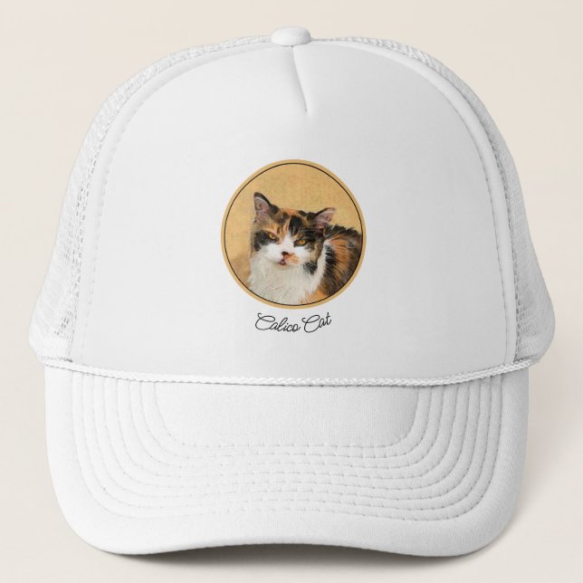 Casquette Peinture de chat Calico - Cute Original Cat Art (Devant)