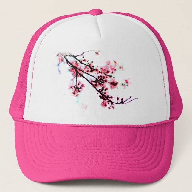 Casquette Peinture de fleurs de cerisier (Devant)