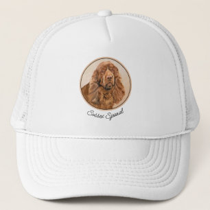 Casquette Peinture de Sussex Spaniel - Jolie œuvre d'art ori