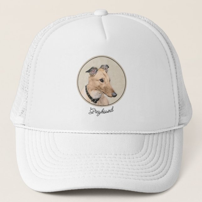Casquette Peinture Greyhound - Cute Original Chien Art (Devant)