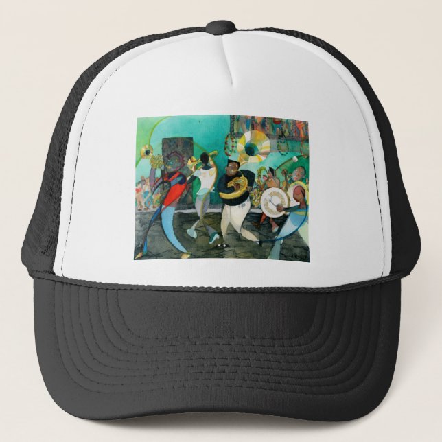 Casquette Peinture "jazz de musique de la Nouvelle-Orléans " (Devant)