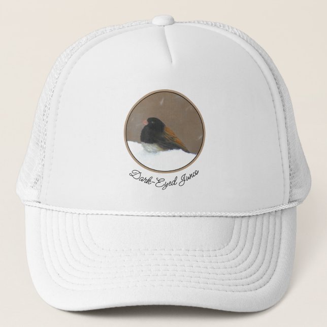 Casquette Peinture Junco foncée - Art original pour oiseaux (Devant)