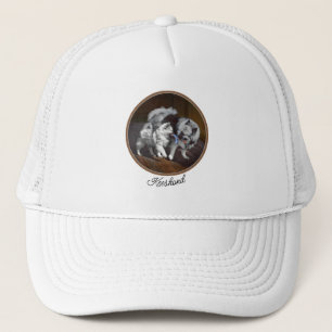 Casquette Peinture Keeshond Playtime - Jolie art original ch