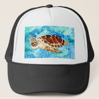 Casquette peinture marine d'aquarelle de vie marine de