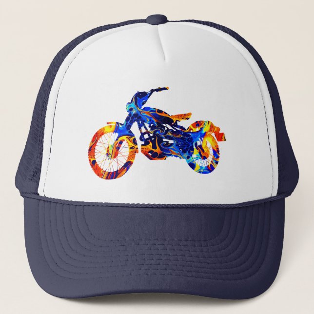 CASQUETTE PEINTURE NEON MIXTE COLORÉE MOTO   (Devant)