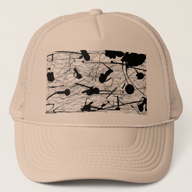 Casquette Peinture noire originale d'éclaboussure (Devant)