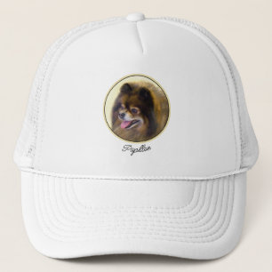 Casquette Peinture Poméranienne Noir et Tan Art Chien origin