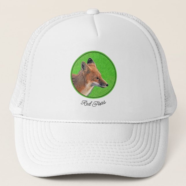 Casquette Peinture Red Fox - Art original de la faune (Devant)