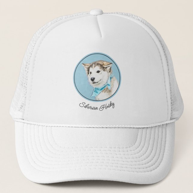 Casquette Peinture Sibérienne Husky Puppy - Art Chien origin (Devant)