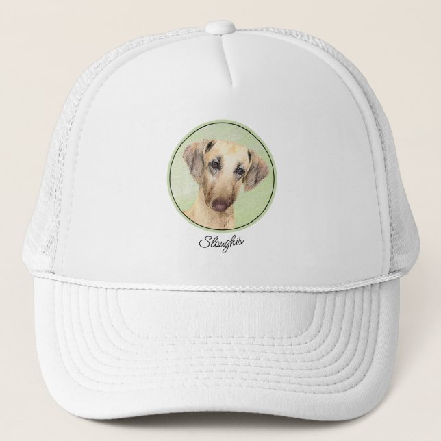 Casquette Peinture Sloughis - Joli art original pour chien (Devant)
