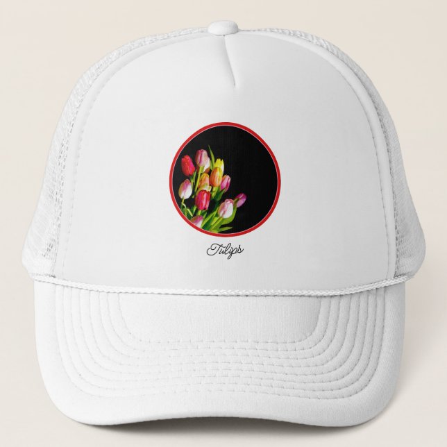 Casquette Peinture Tulip - Art Fleur original (Devant)