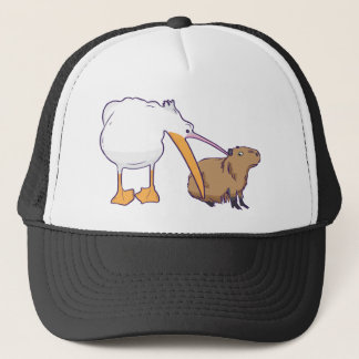 Casquette Pelican essaie de manger Capybara Funny Cute Kawai