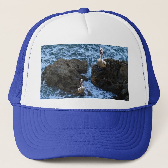 Casquette Pélicans Sur Les Rochers De Mer, (Devant)