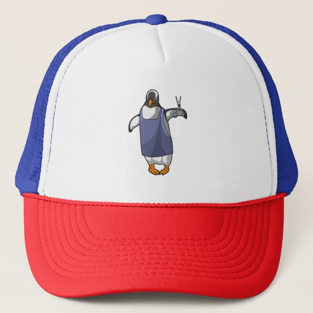 Casquette Penguin coiffeur avec ciseaux (Devant)