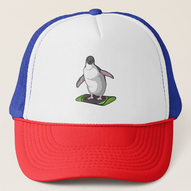 Casquette Penguin en Snowboardeur avec Snowboard (Devant)