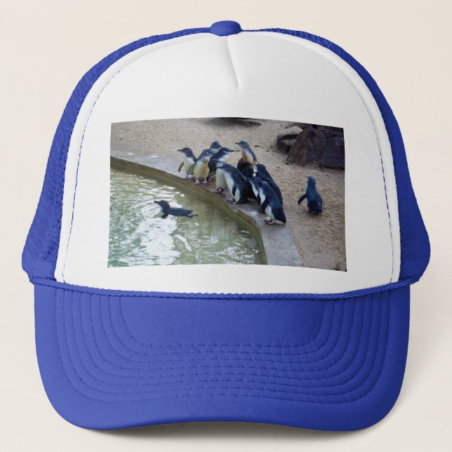 Casquette Penguin Relay : équipe de natation de la colonie d (Devant)