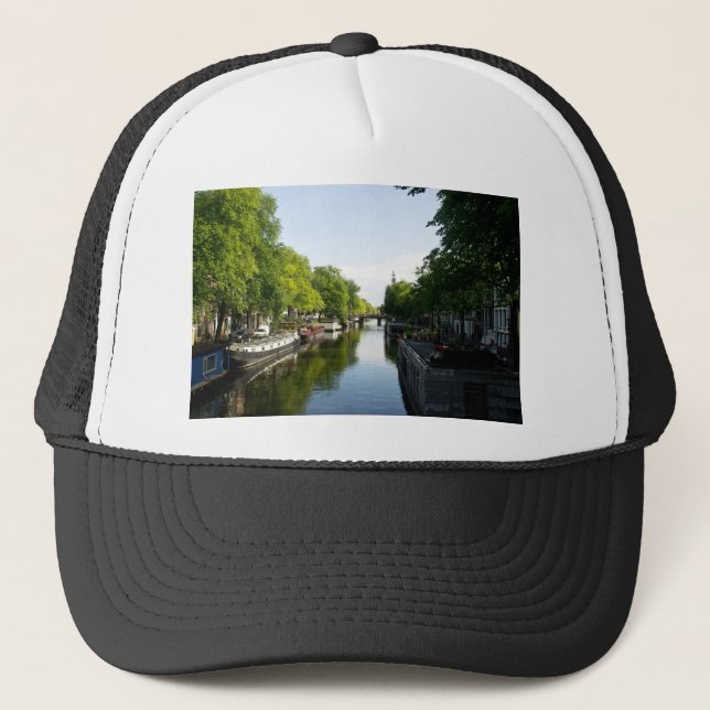 Casquette Péniches sur le canal Prinsengracht à Amsterdam (Devant)