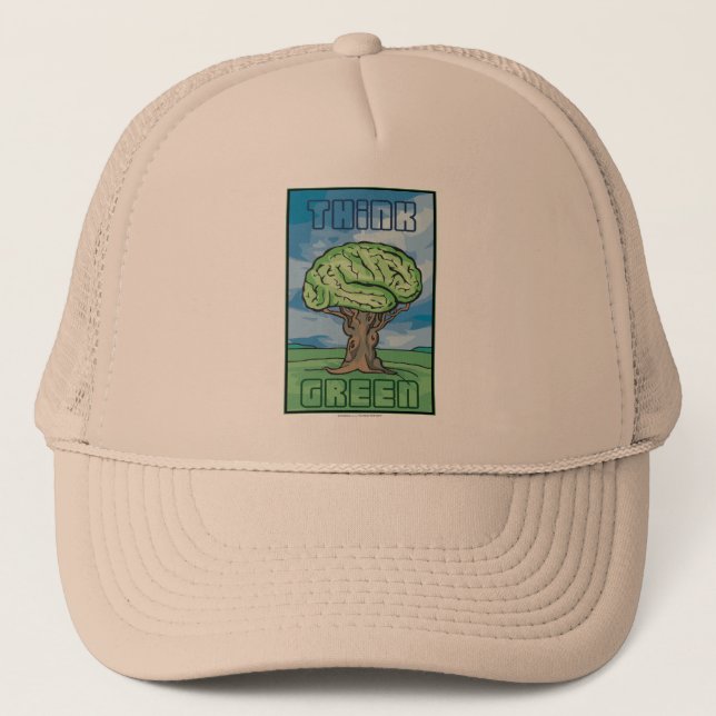 Casquette Pensez au cerveau vert (Devant)