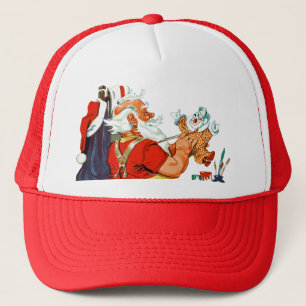 Casquette Père Noël au travail
