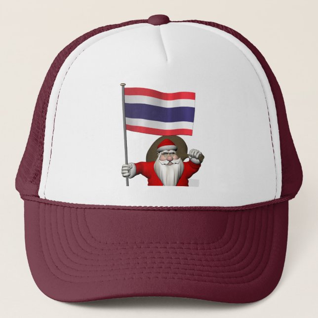 Casquette Père Noël Avec Drapeau De Thaïlande (Devant)