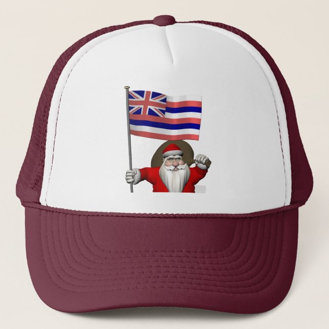 Casquette Père Noël avec l'enseigne d'Hawaï (Devant)