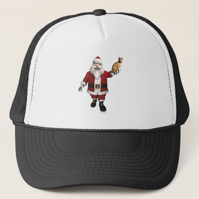 Casquette Père Noël Avec Tabby Rouge (Devant)