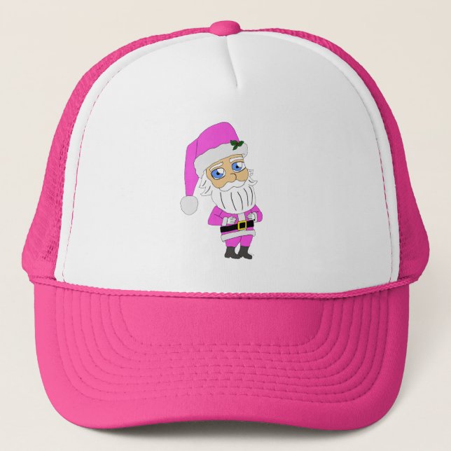Casquette Père Noël chibi en costume rose (Devant)
