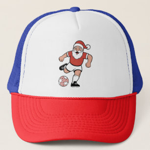 Casquette Père Noël jouant au football Noël Joueur Sport