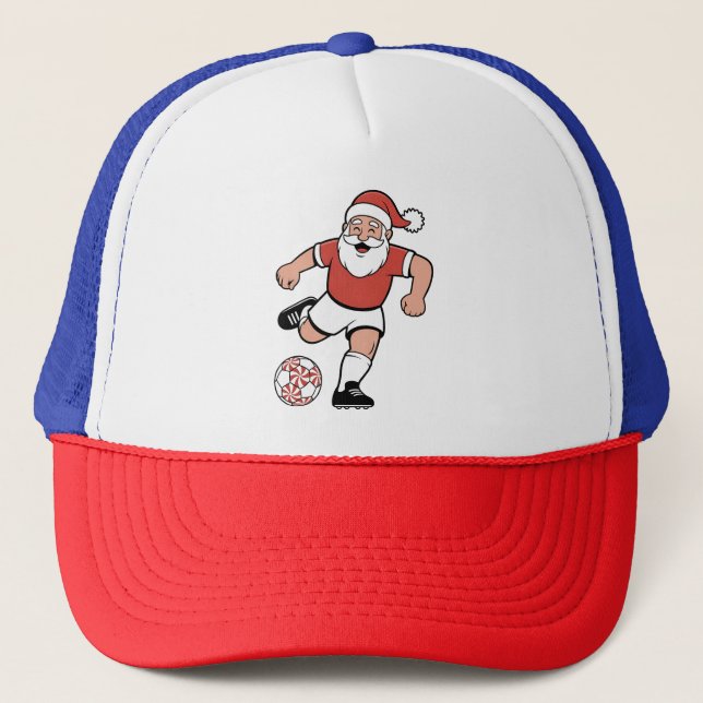 Casquette Père Noël Jouer au football Joueur de Noël Sport (Devant)