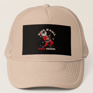 Casquette père Noël jouer guitare rock et rol
