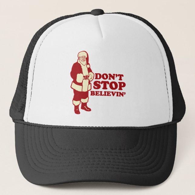 Casquette Père Noël, n'arrêtent pas Believin (Devant)
