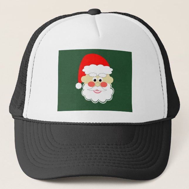 Casquette père noël rouge vert dessin animé (Devant)