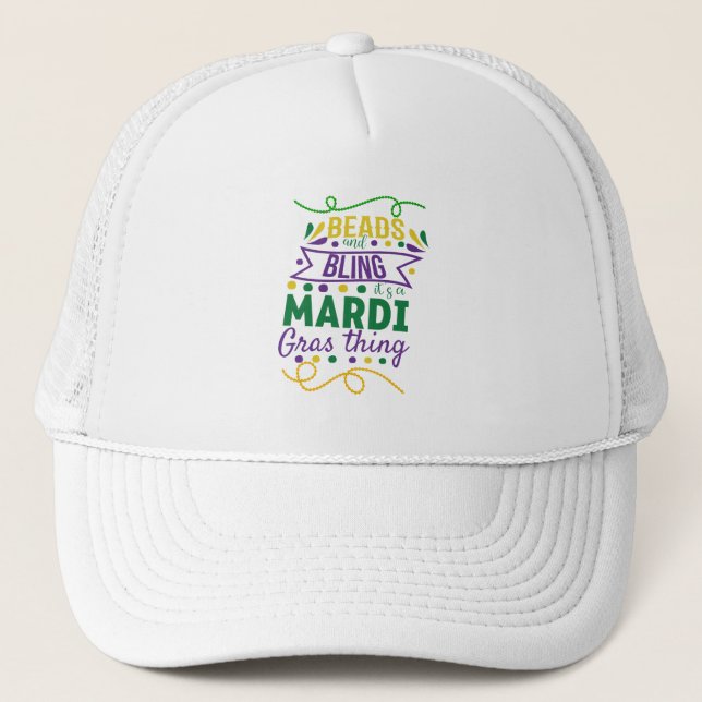 Casquette Perles et Bling C'est une chose de Mardi Gras (Devant)