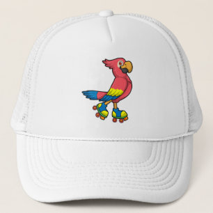 Casquette Perroquet comme patineur avec patins à rouleaux