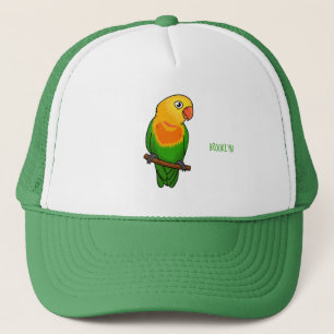 Casquette Perroquet de caricature de lovebird mignon